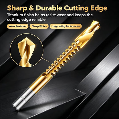 6-Piece M35 Cobalt Drill Bit Set – Precision High-Speed Steel for Metal & DIY