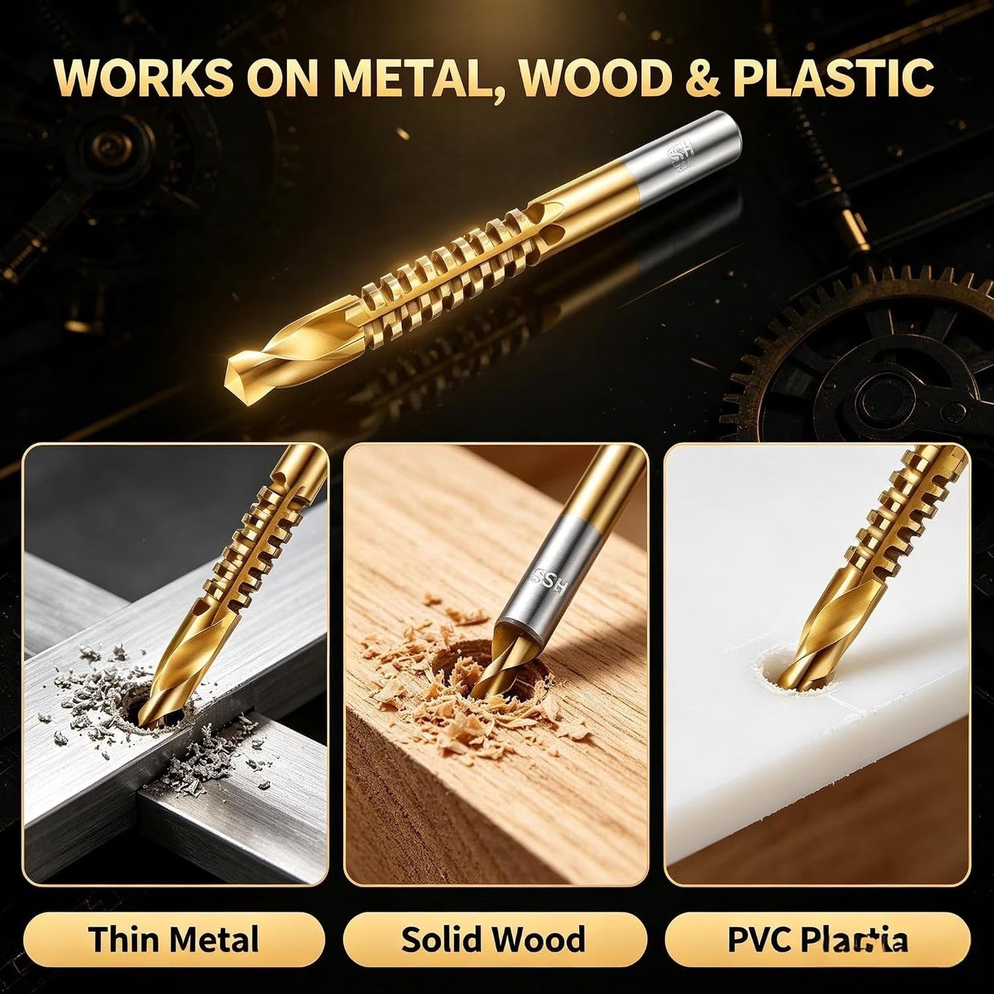 6-Piece M35 Cobalt Drill Bit Set – Precision High-Speed Steel for Metal & DIY