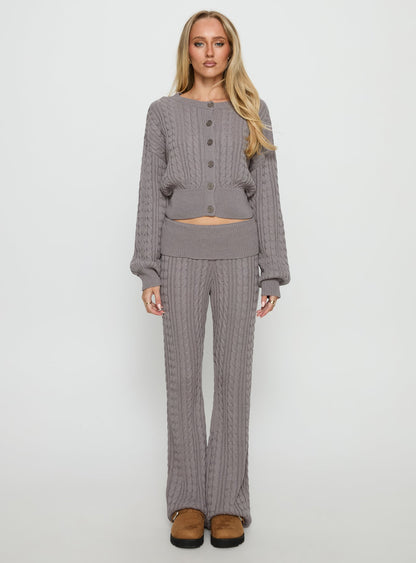 Baleigh Cable Knit Cardigan Grey