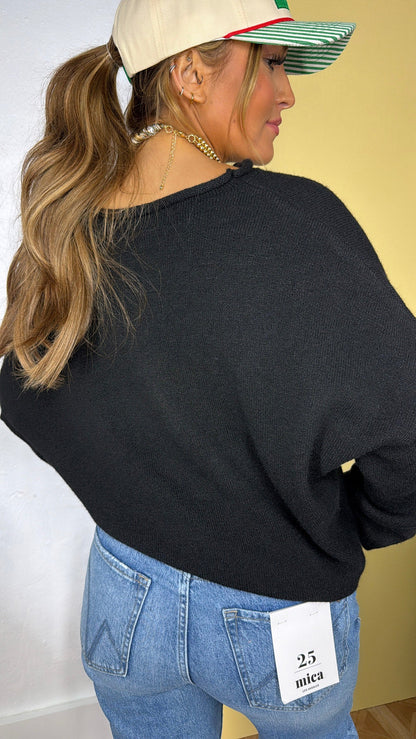 Penelope Knit Cardigan, Black