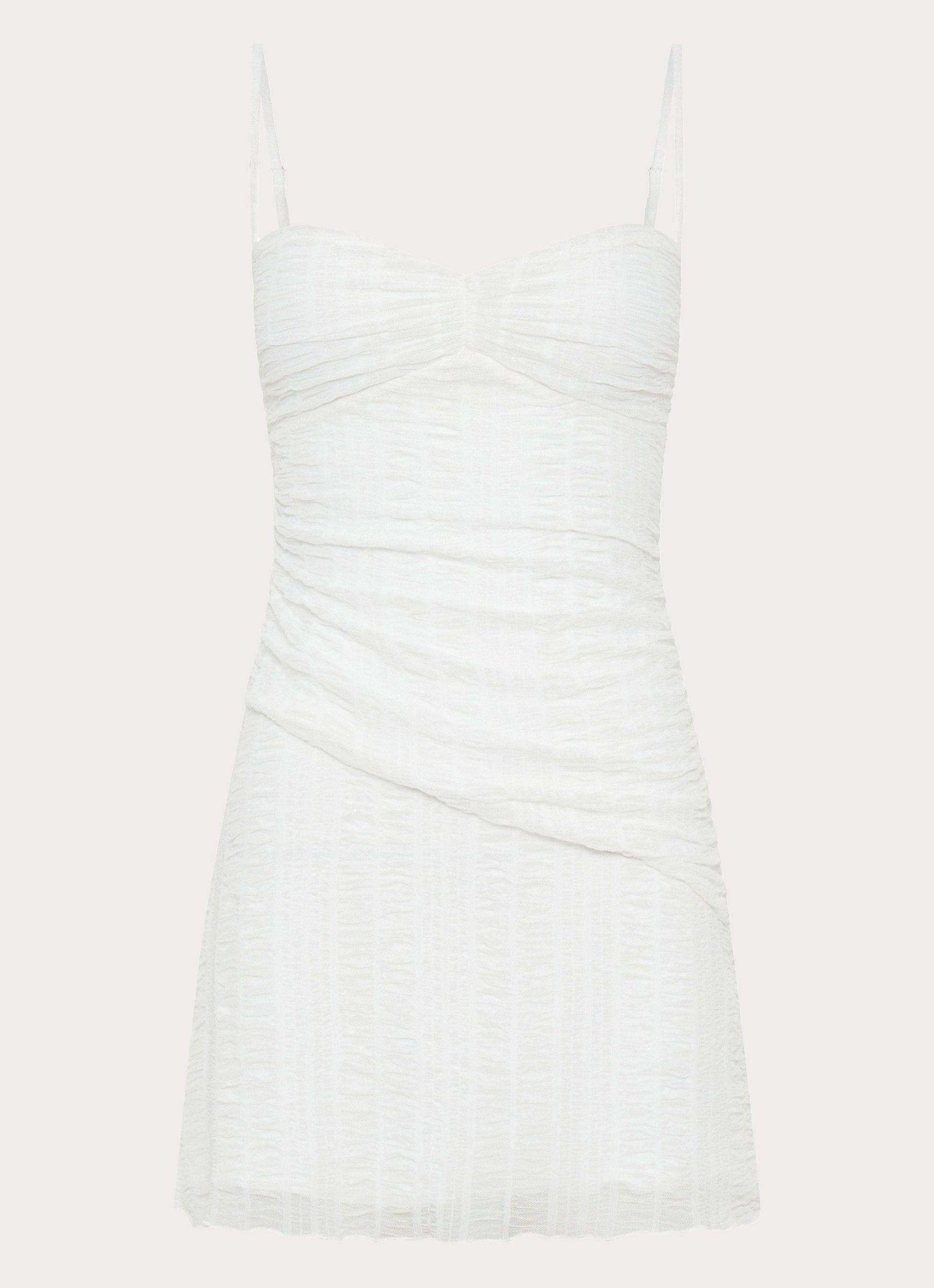 Arden Mesh Mini Dress - White