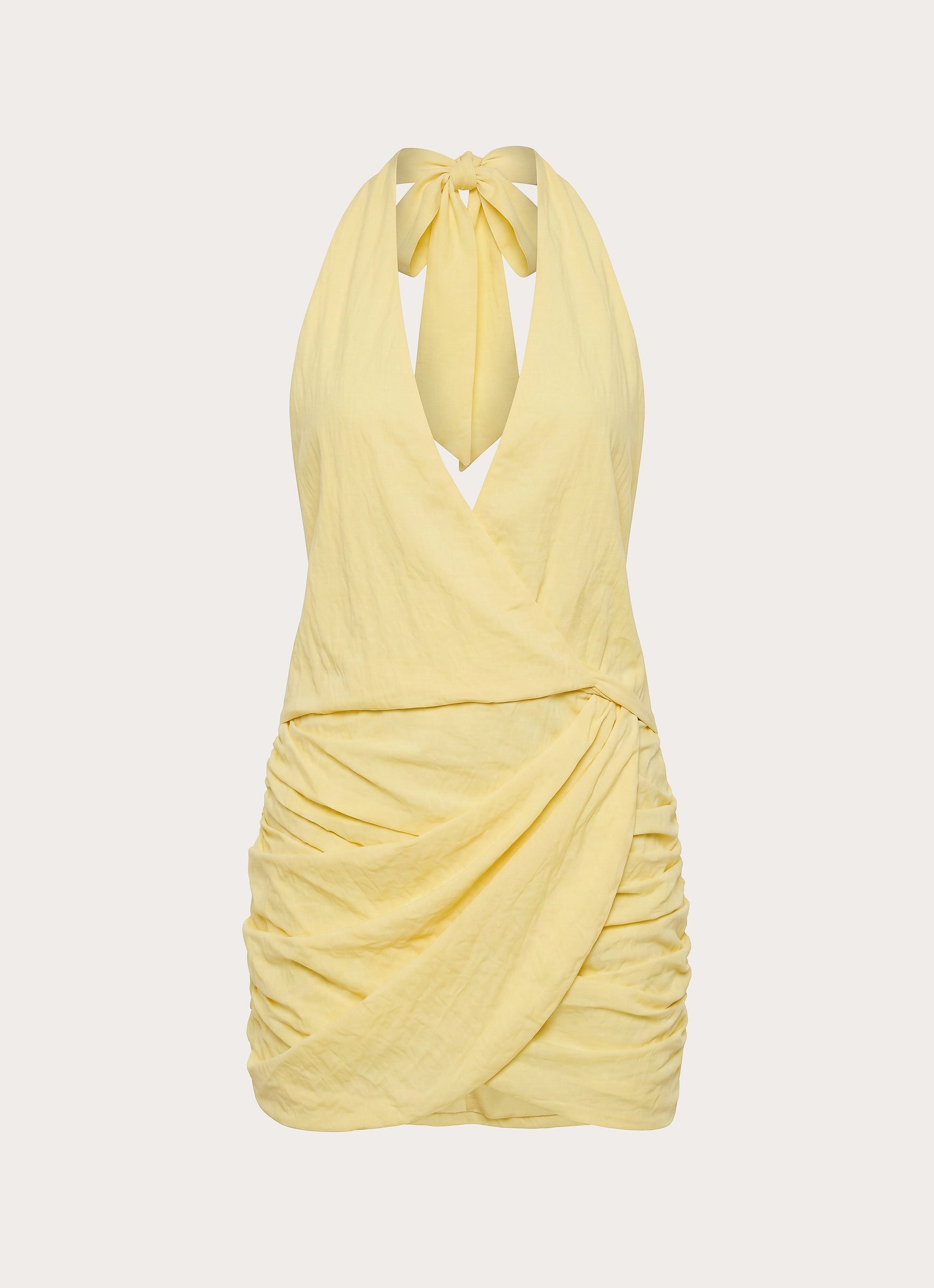 Asla Halter Mini Dress - Bright Lemon