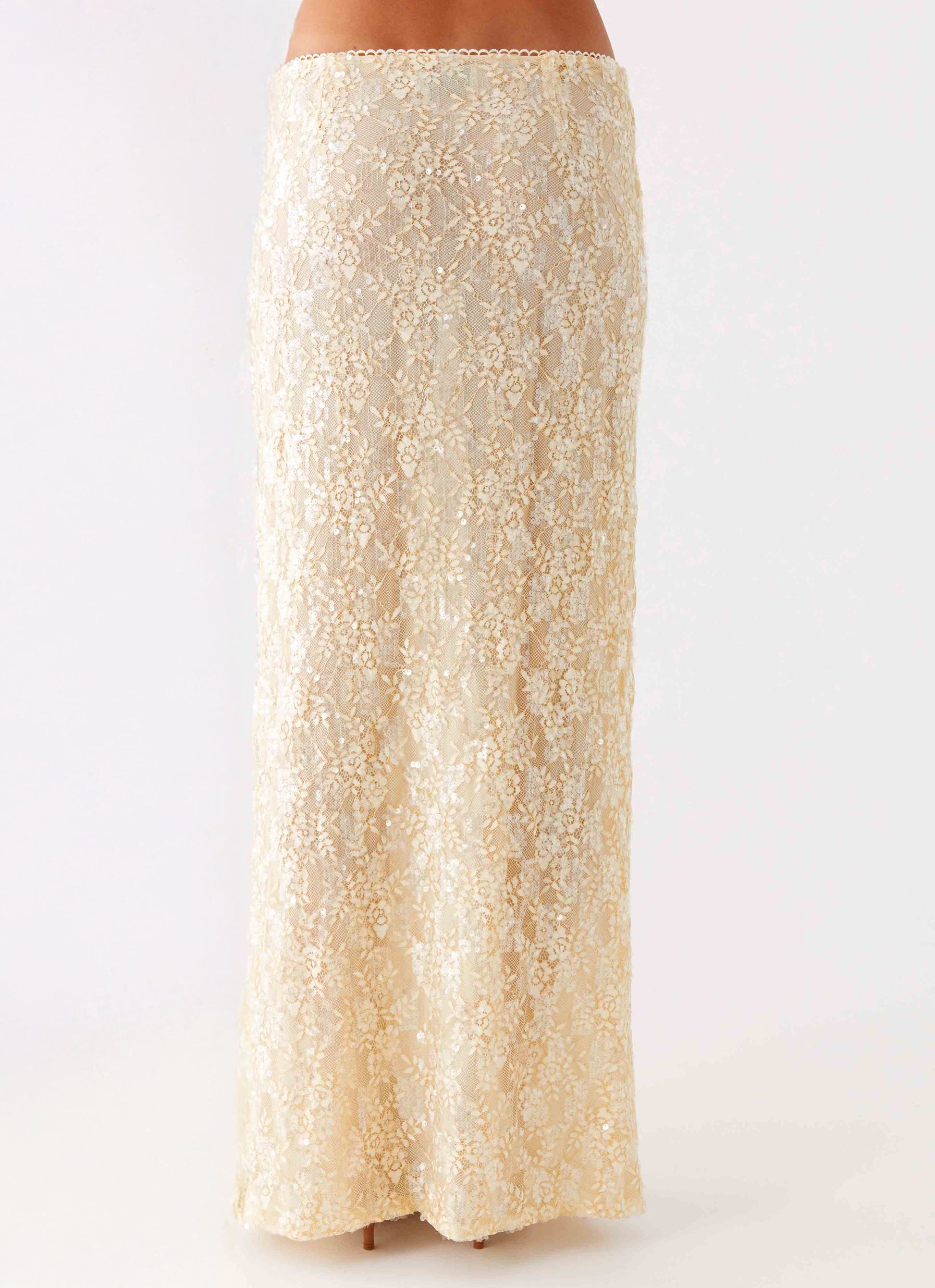 Bling It On Maxi Skirt - Ivory