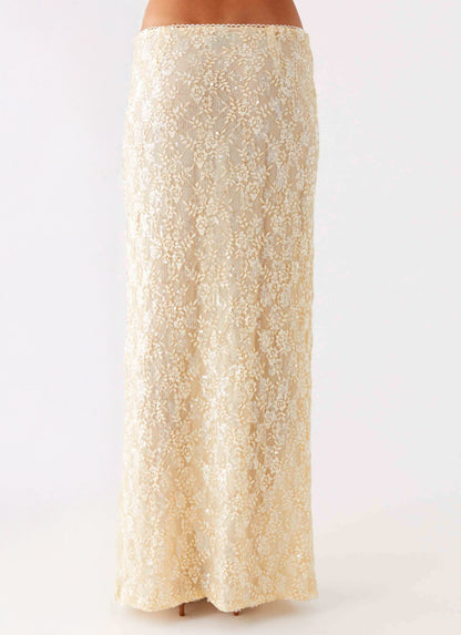 Bling It On Maxi Skirt - Ivory