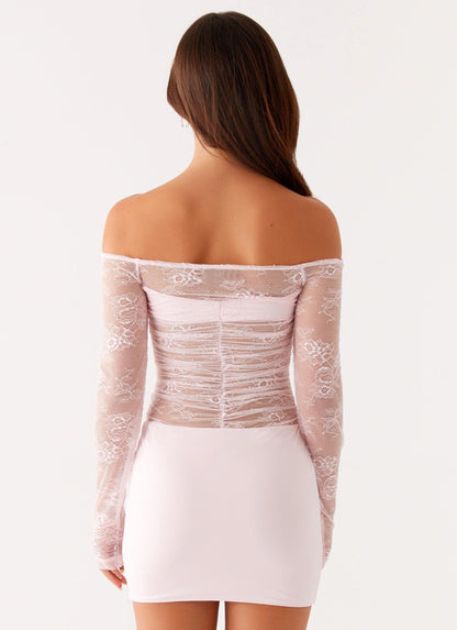 Collide Lace Mini Dress - Pink