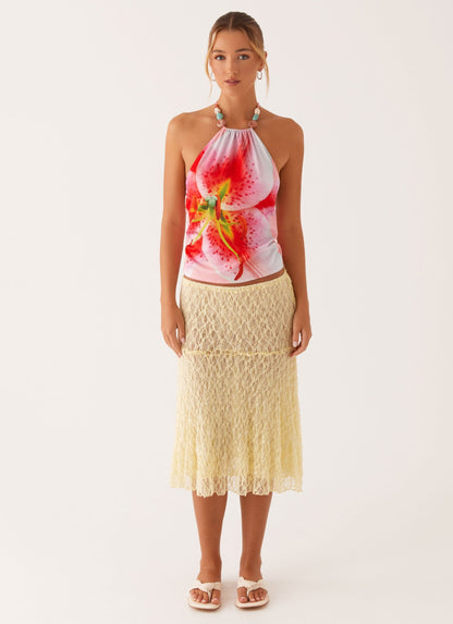 Destiny Midi Skirt - Yellow