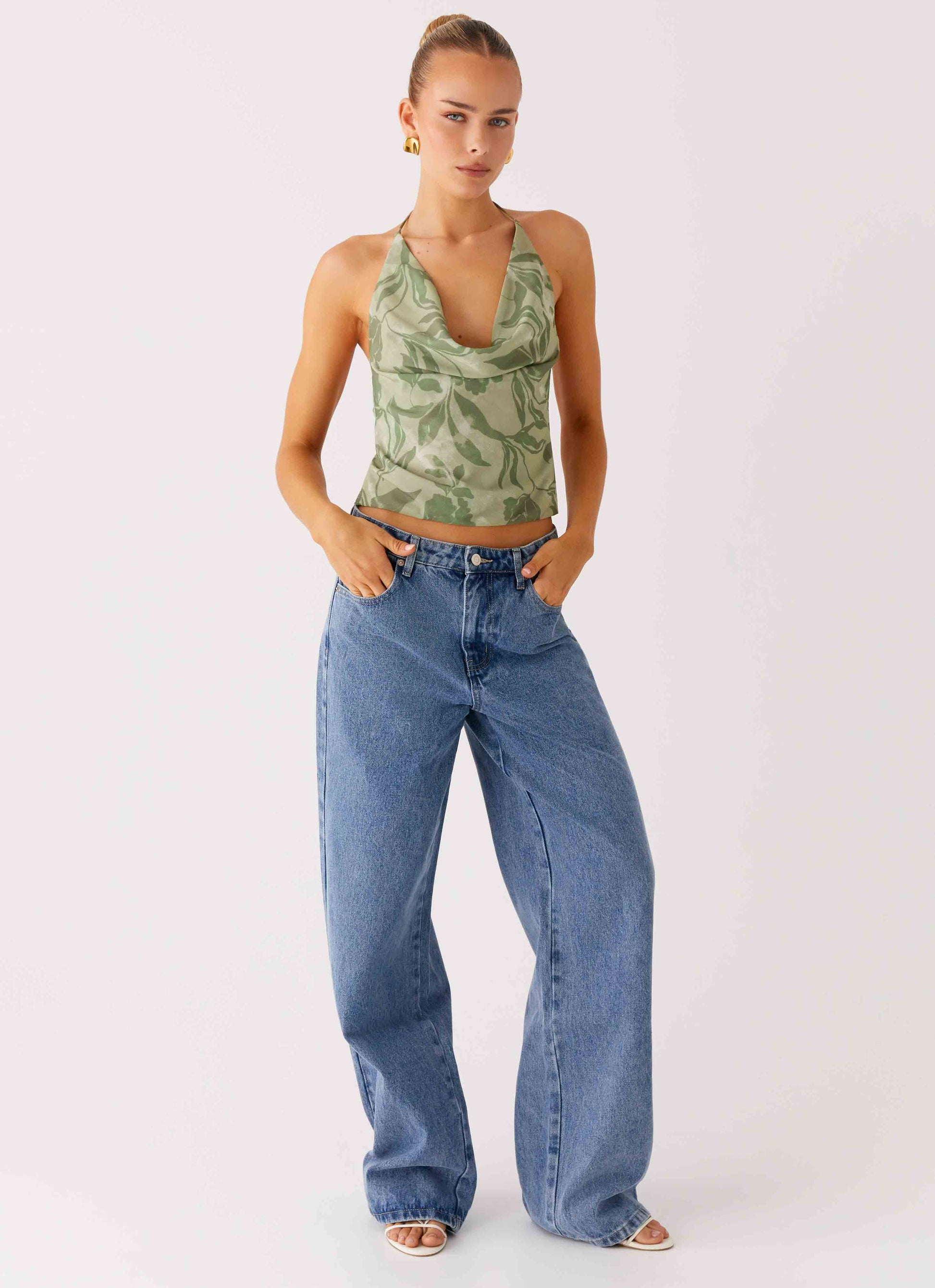 Elspeth Cowl Top - Jade Fern