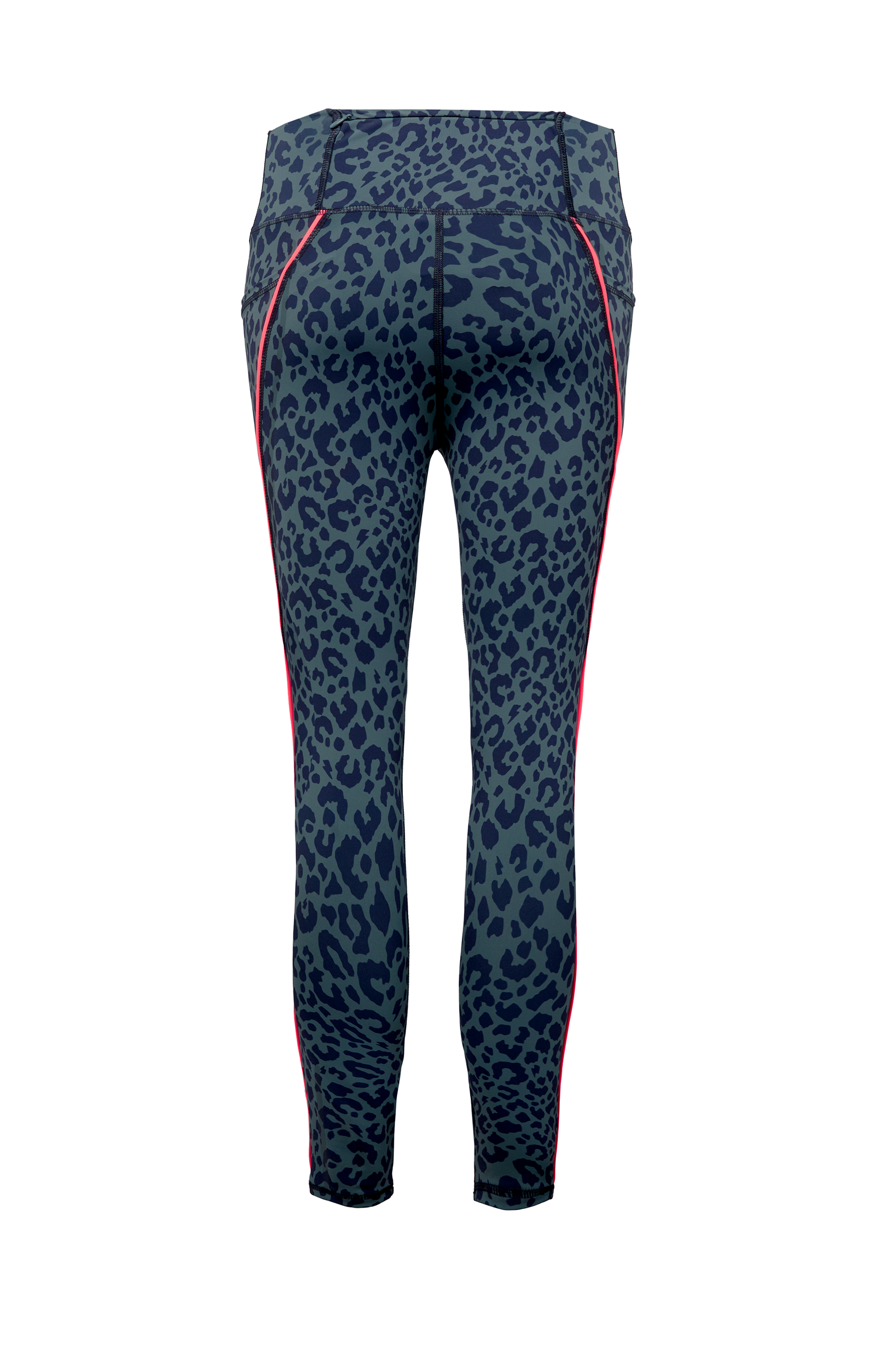 Khaki with Navy Candy Leopard 7/8 Length Active Leggings