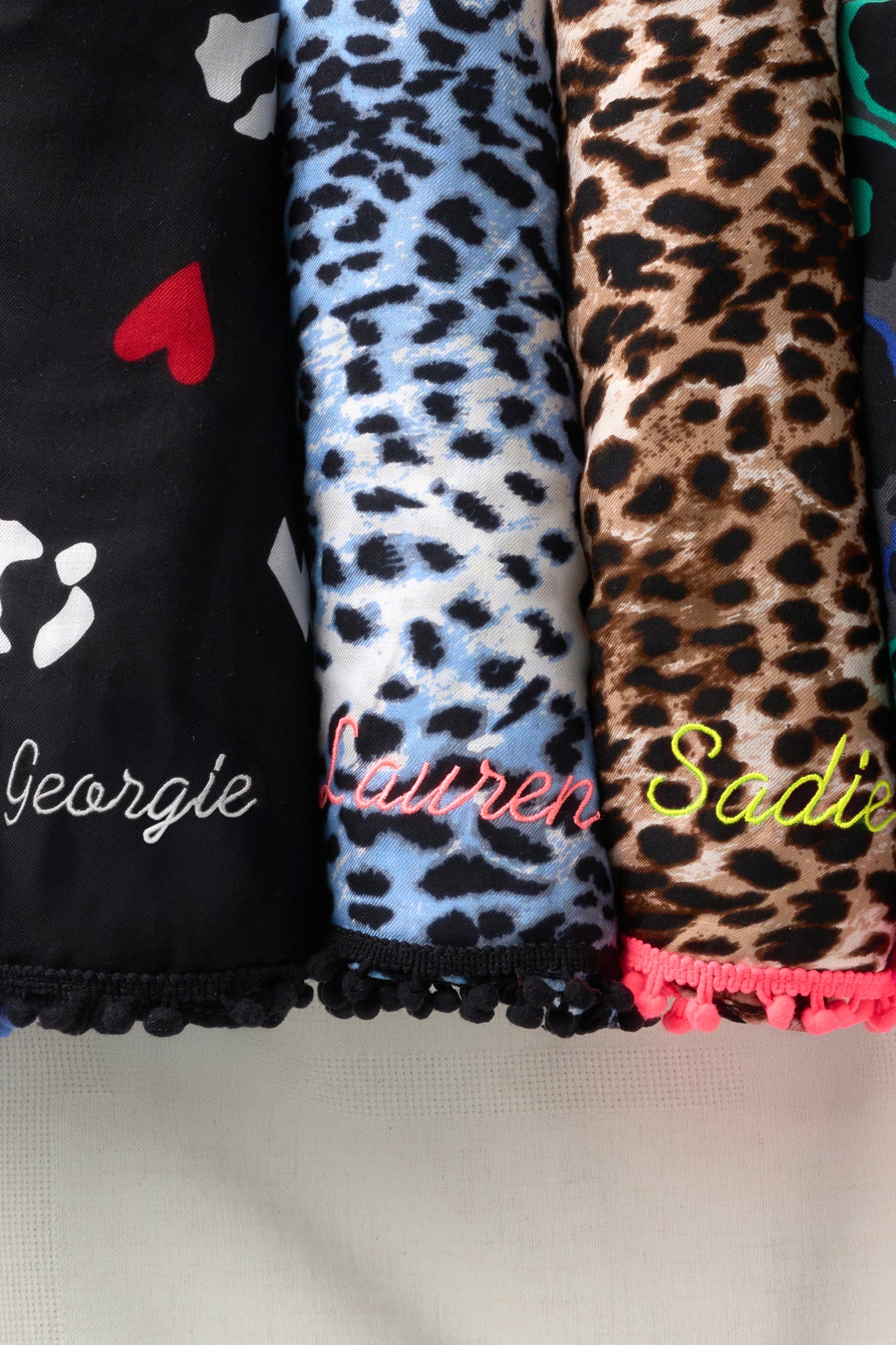 Scamp & Dude x Lauren Laverne White with Blue and Grey Cheetah Charity Super Scarf