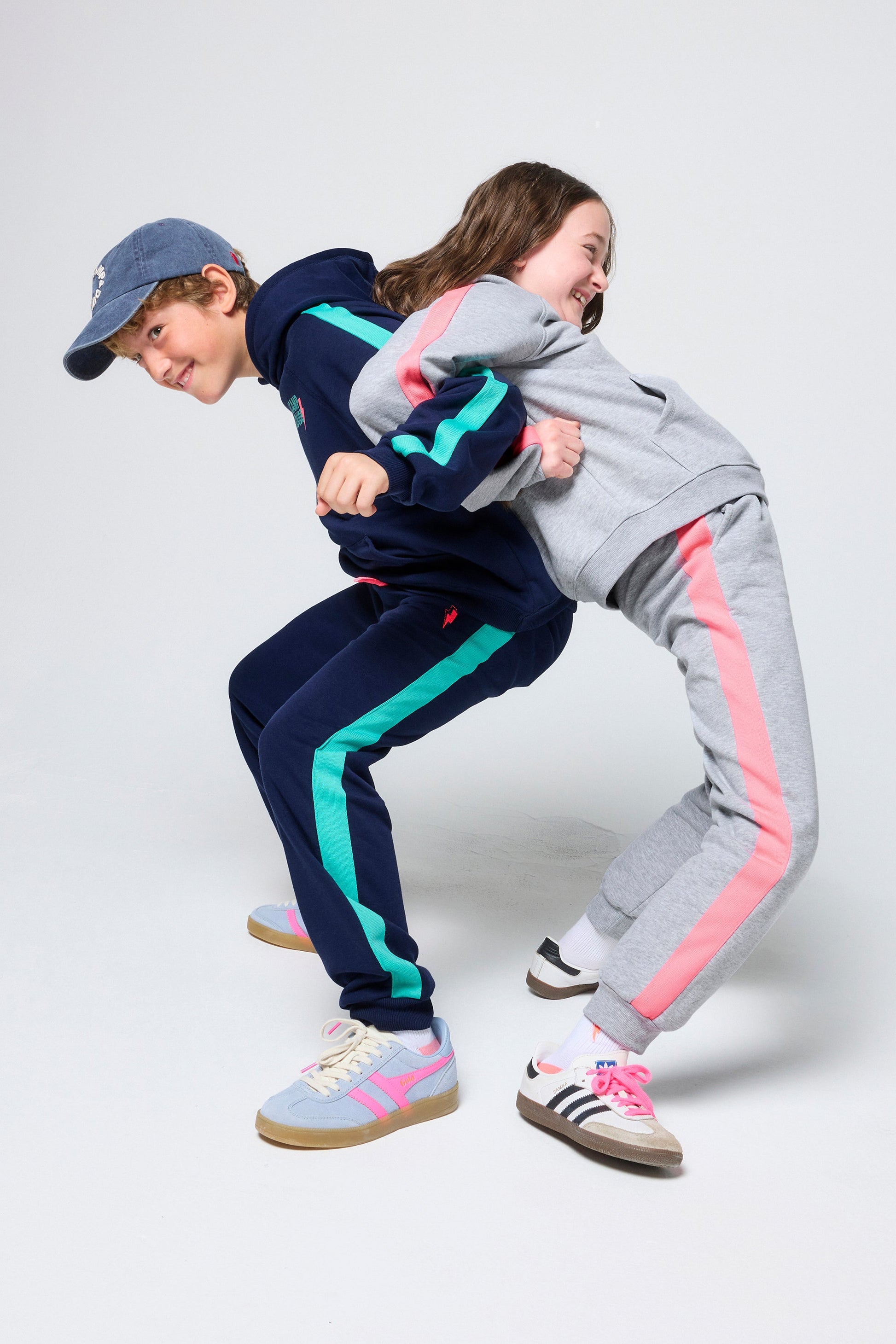 Kids Light Grey Marl Colourblock Hoodie