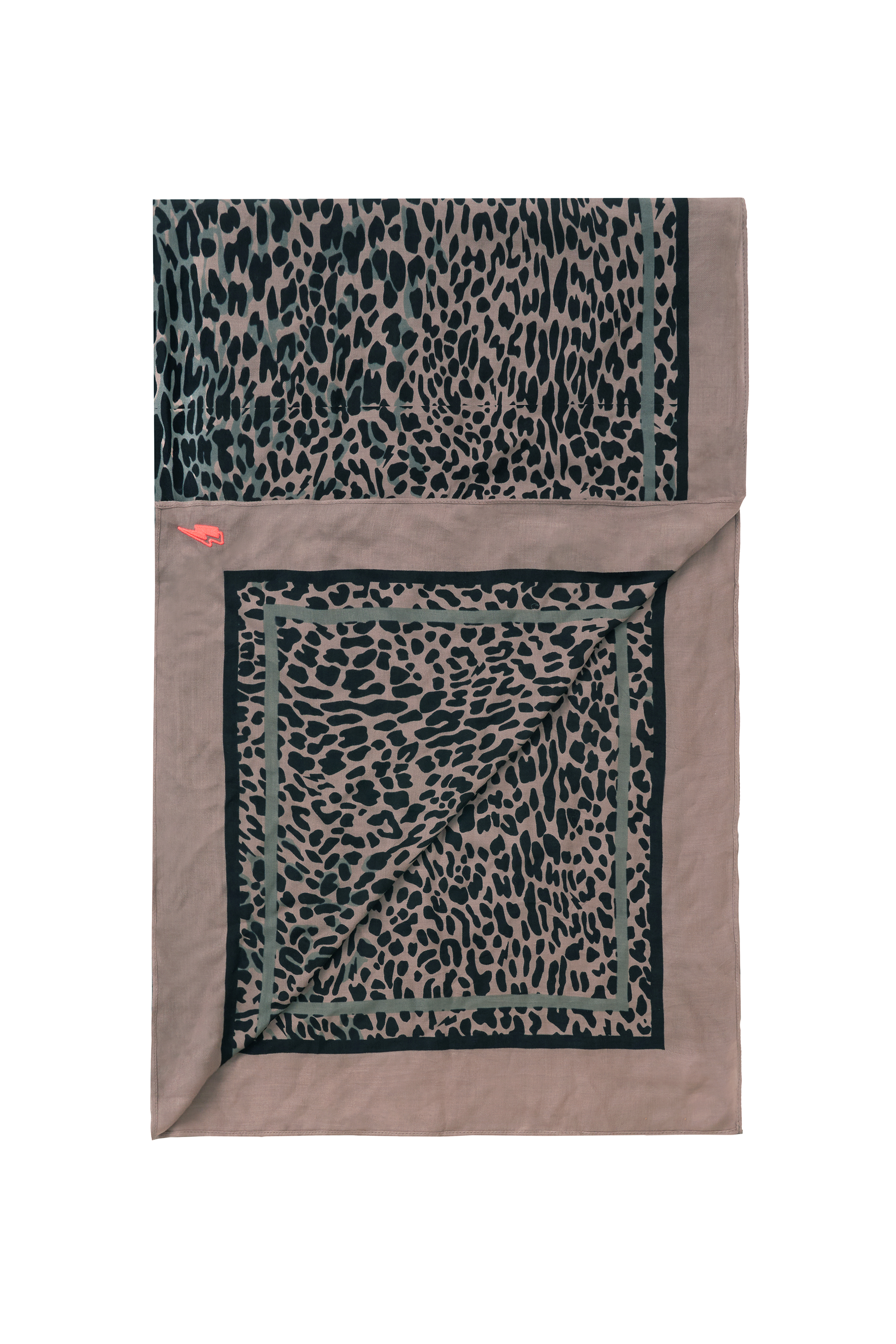 Scamp & Dude x Sabrina Elba Taupe with Grey Wild Leopard Charity Super Scarf